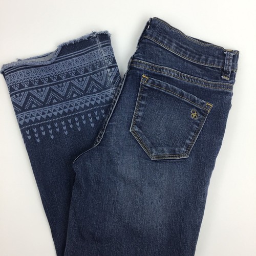 Jessica Simpson Cherished Crop Flare / Aztec Print Stretch Denim Jeans / Size 12 - Picture 4 of 12