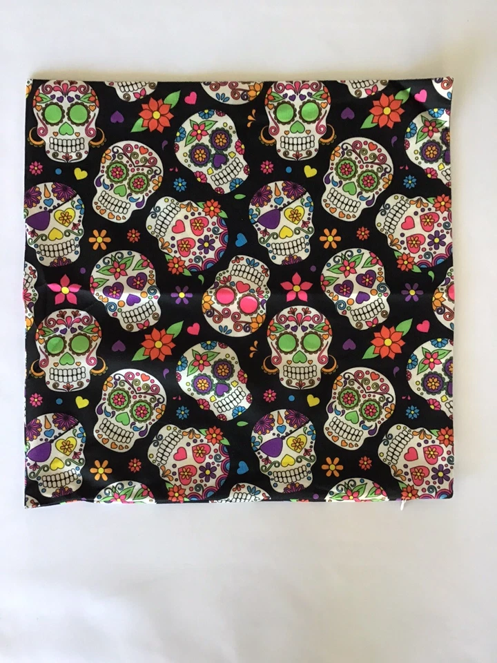 Day Of The Dead Set Of Two 18x18 Pillowcases Halloween  New - Image 4 of 4