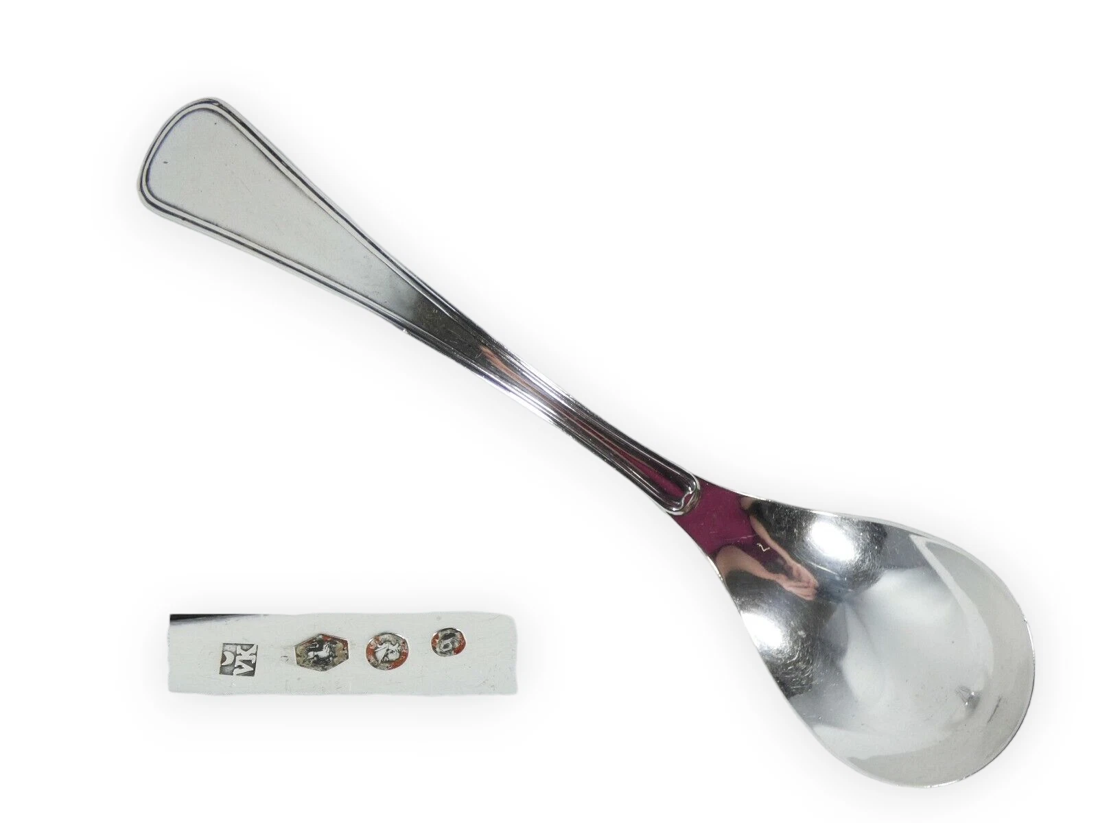 Antique Victorian 1866 Solid Dutch 833 Silver Serving Sauce Ladle Spoon Sterling