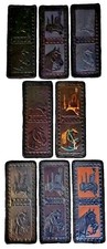  HORSEHEAD/SADDLE WALLET Handmade Genuine LEATHER w Edge LACING Bi-fold Billfold