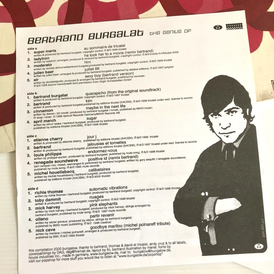 Bertrand Burgalat – The Genius Of 2 LP Vinyl Compilation - Nick cave, AIR, - Image 3 of 4
