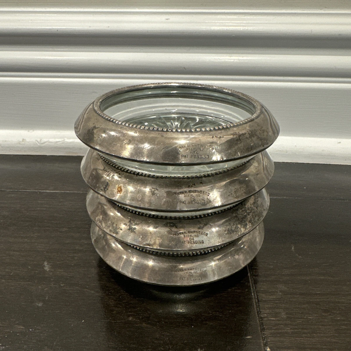 Frank M. Whiting Antique US Sterling Silver Dishes & Coasters for