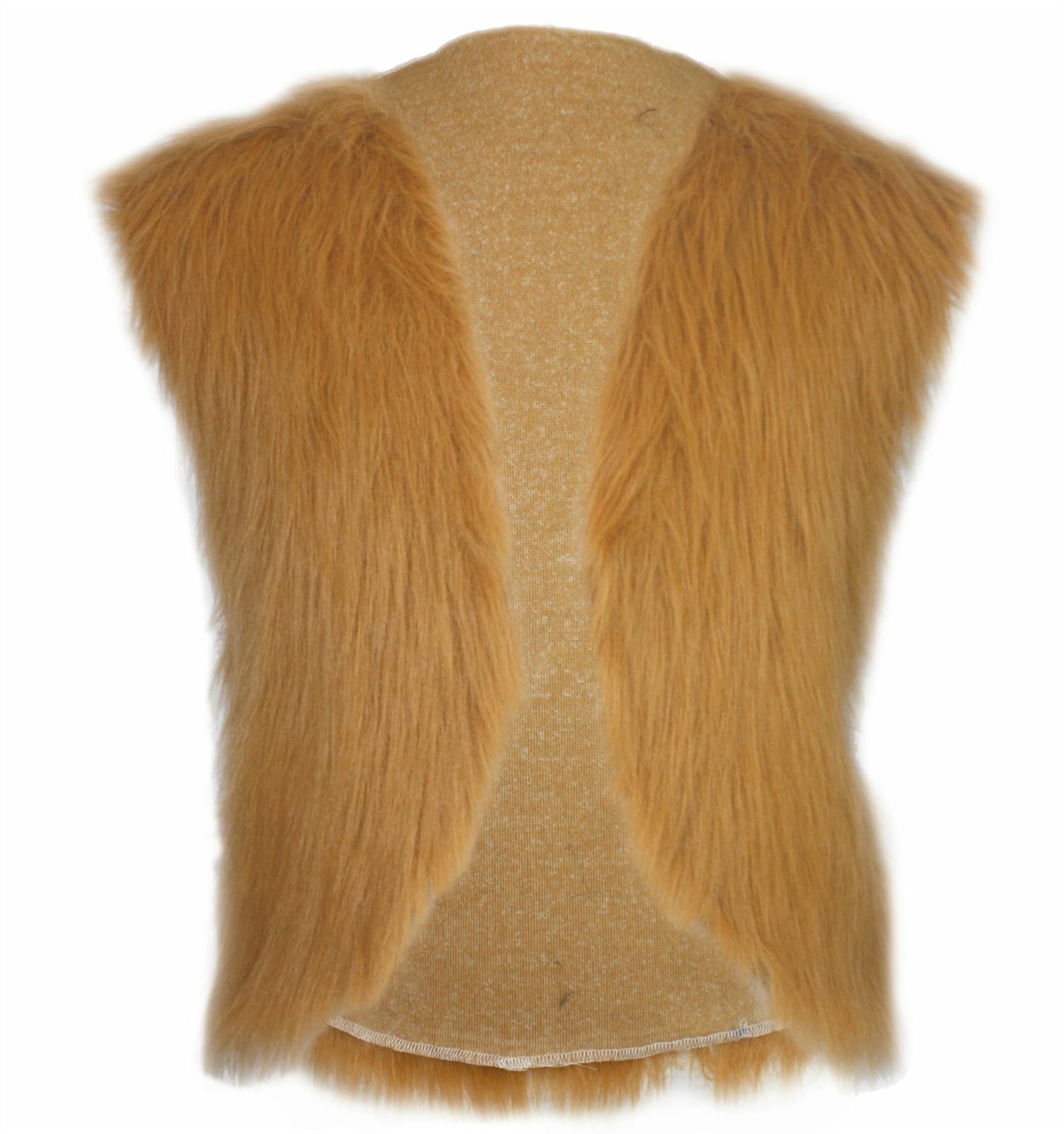 Childs Honey Faux Fur Waistcoat Lion Safari Fancy Dress Costume Accessory