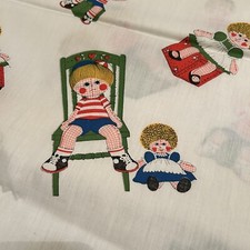 Vtg Spring Mills Raggedy Doll Fabric 70s 1.5 yd x 45  Cotton Quilt HTF
