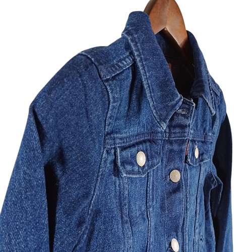 Girls Levi's Dark Blue Casual Trucker Jean Jacket Sz L Denim Western Pockets - Picture 3 of 7