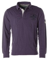 Kitaro Herren Langarm Shirt Poloshirt Polokragen -American Rugby- Lila M K8158