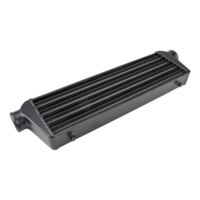 BLACK ALUMINUM 27.675''X8.5''X2.75'' TURBO FRONT MOUNT INTERCOOLER 2.5'' In/ Outlet
