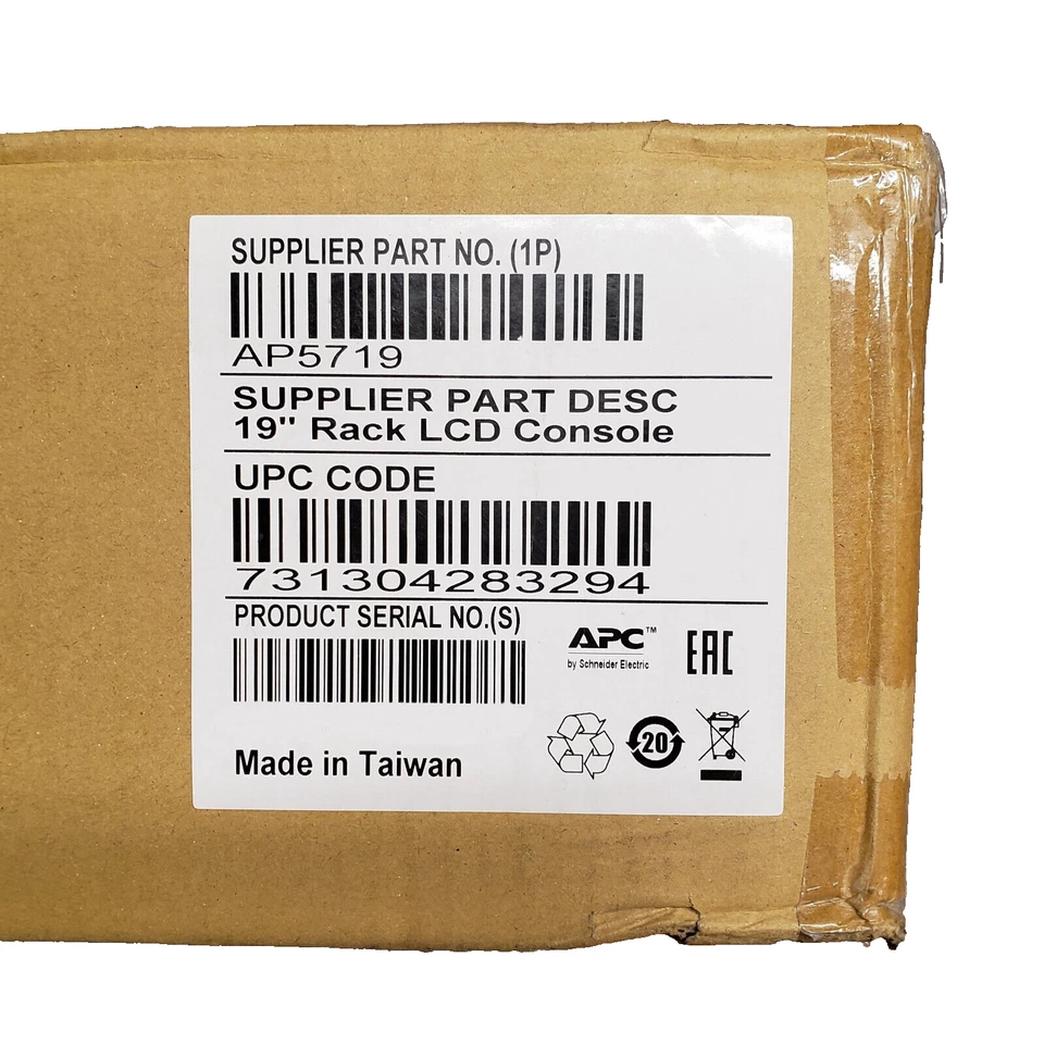 APC AP5719 - 19" Rack LCD Console 1U Rack-Mountable Keyboard Mouse & 19" Display - Image 3 of 3