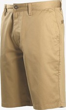 NEW VOLCOM sz 30 solid dk tan khaki shorts Frickin Chino relaxed fit