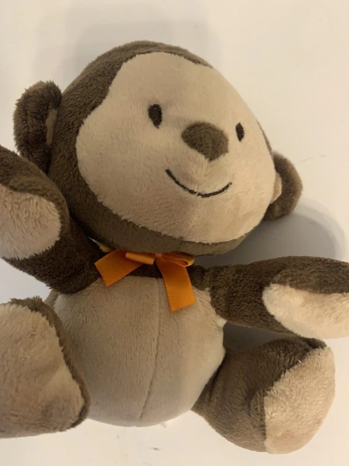 Carters Child of Mine Marrón Bronceado Mono Naranja Arco Peluche Animal Bebé Juguete Foto 2 de 4