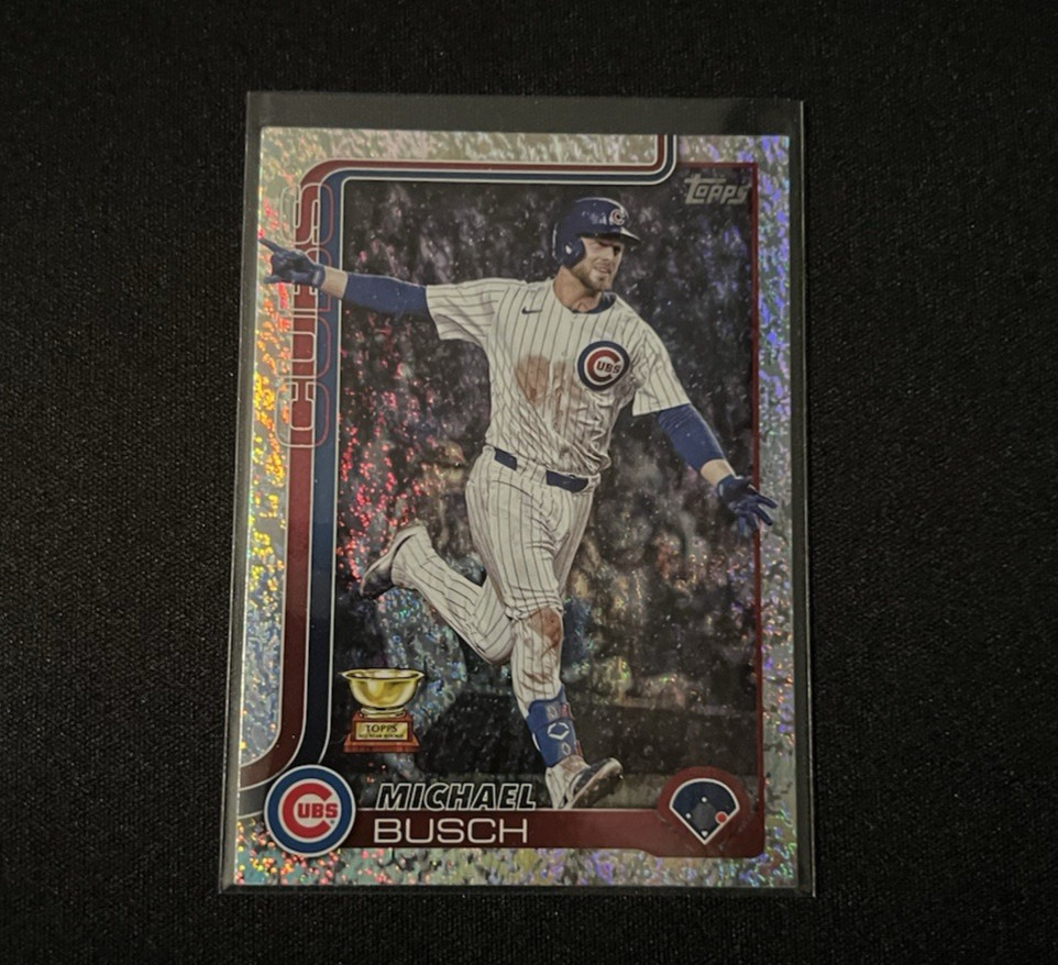 Michael Busch Cubs! 2025 Topps Series 1 Sand Glitter Refractor # 263