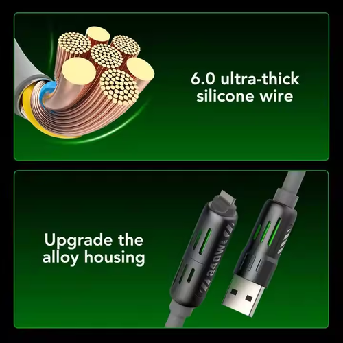 New Fast Charging USB Cable with LED – Zinc PD 4-in-1, Trendy & Multi-Compatible - Picture 16 of 24