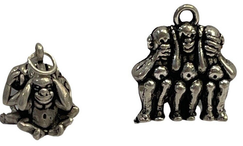 Charms Monkey hear no evil, see no evil, speak no evil Charm Pendent