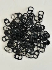 100 Black Aluminum Pop/Pull Tabs (Beer Soda) Colored For Arts/Crafts or Scrap.
