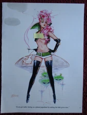 Olivia De Berardinis Sexy Girl Magazine Pin-Up Art ~ Space Traveler with Aliens