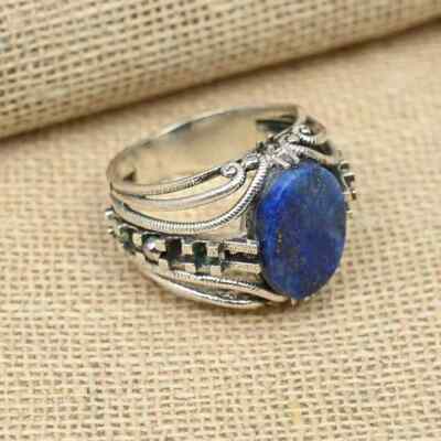 Lapis Lazuli Men's Ring 925 Sterling Silver Beautiful Lovely Ring All Size  D31