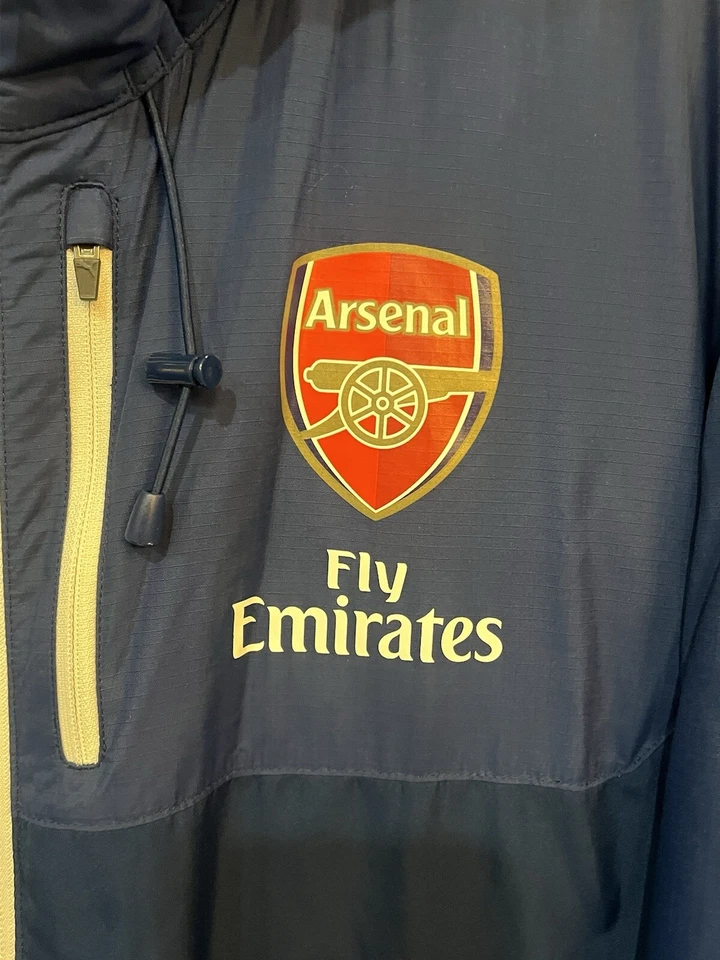Chaqueta de banco larga Arsenal PUMA para hombre Estate azul/blanco Arsene Wenger GRANDE Foto 2 de 4