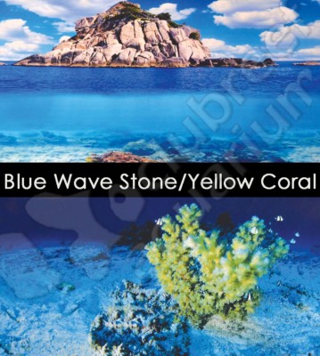 Blue Wave Stone Tropical Island/Yellow Coral 24'' Aquarium Background
