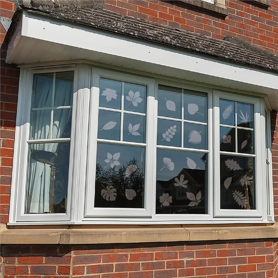 Window Decals for Bird Strikes,52 Pieces Large Leaf Shape anti Collision Window - Image 2 of 3
