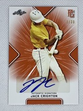 2021 LEAF PERFECT GAME ORANGE JACK CRIGHTON PAPER RC AUTO # 7/30