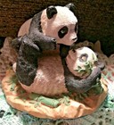 Panda Bears Playing 1992 CBK LTD Panda Figurine Resin PANDA Bears Vintage — photo 1