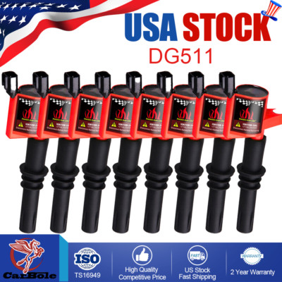 8 Pack Red Ignition Coils For F-15 2004-2008 Lincoln Mercury 4.6/5.4L V8 DG511