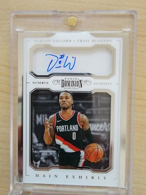 2017-18 Damian Lillard Panini Dominion Main Exhibit Auto /25