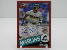 ISAN DIAZ 2020 TOPPS RED ROOKIE 1985 AUTOGRAPH AUTO RC! #10/24! - MARLINS! 
