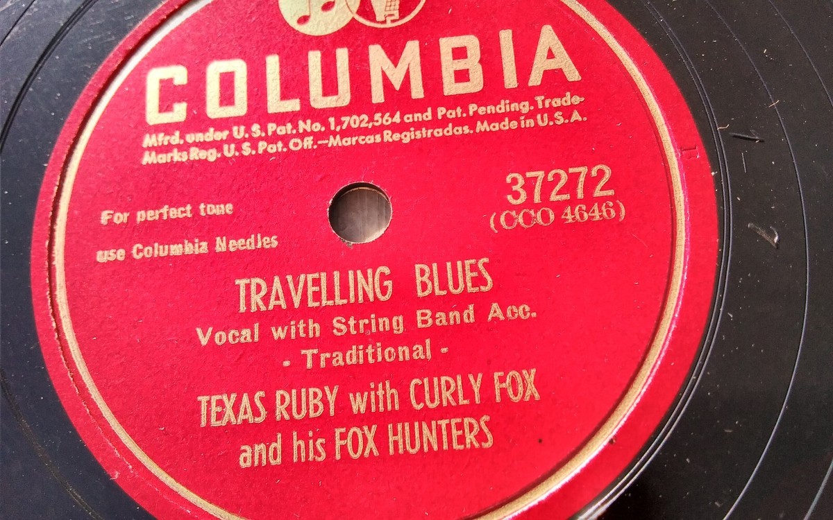 Texas Ruby 78rpm Single 10-inch Columbia Records #37272 Travelling