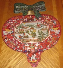 Bob Schneeberg Vintage Springbok OutLines Ornament Shaped  Puzzle - Assembled