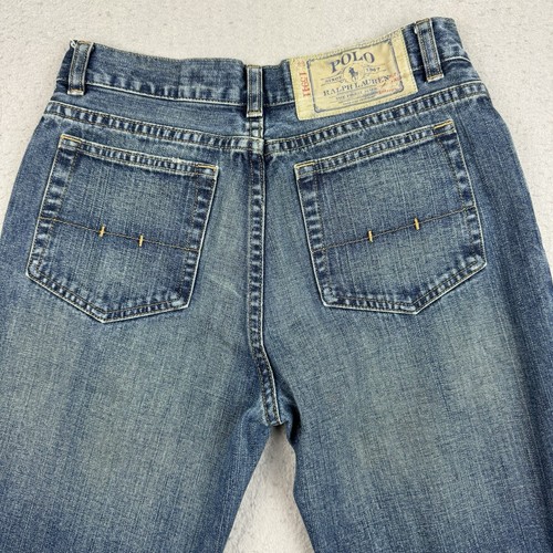 Polo Ralph Lauren Jeans Boys 16 28x28 Blue Denim Bootcut 750 Whiskered Faded - Picture 6 of 12