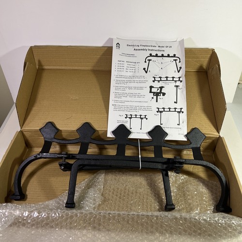 GHP Group Inc CGF20 Cast Iron Fireplace Grate Front & Legs for 20