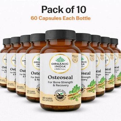 Organic India Osteoseal 60 Capsules Ayurvedic Bone Health Herbal 10 Pack