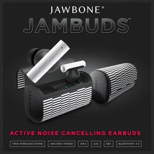 JAWBONE JAMBUDS BLUETOOTH EARBUDS TRUE ACTIVE NOISE CANCELLING - TWE-CHK - WHITE - Image 2 of 4