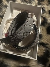 Borsa Valentino Garavani Rockstud in pelle con tracolla grigio tortora