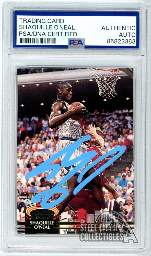 Shaquille O'Neal 1992-93 Topps Stadium Rookie Auto Card PSA/DNA (Light Blue)