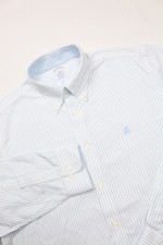 Brooks Brothers Cotton The Original Polo Shirt Oxford Button Down Striped L
