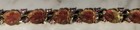 Rare Lisner Thermoset Autumn Pink Yellow Leaves Bracelet Earring Set Rhinestone — photo 7