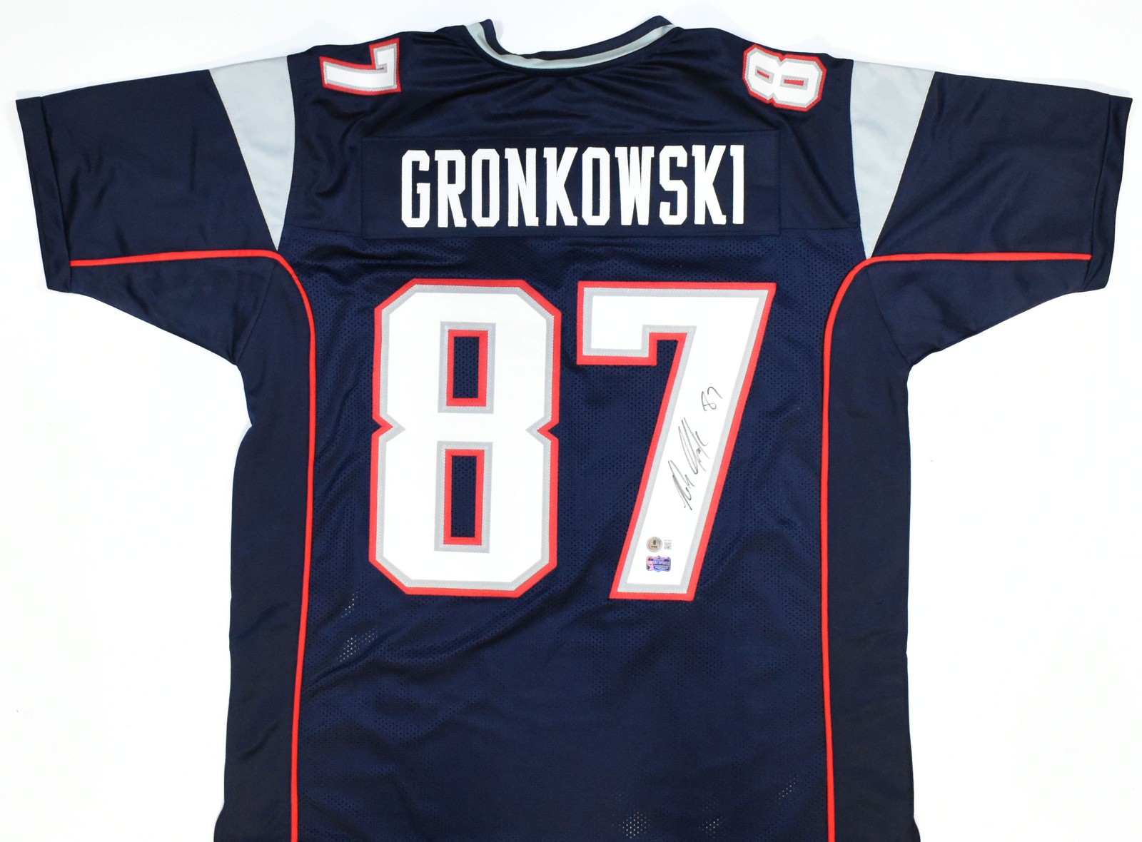 Rob Gronkowski Autographed Signed New England Patriots Blue Pro Style Jersey - Beckett W Hologram *Black 
