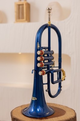 Flugel Horn  Red Color Bb Flat 4 Valve With Hard Case Mouthpiece