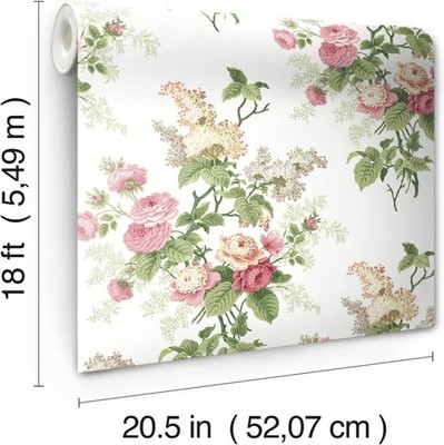 RoomMates Waverly RMK12595PL Emma's Garden Brights Peel and Stick Wallpaper