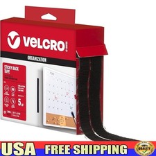 Sticky Back Hook Loop Fasteners 30ft Adhesive Tape Home Office Organization New