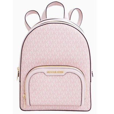 Michael Kors Backpack Bag MK Jaycee MD PKT Logo Powder Blush New (Light Powder B
