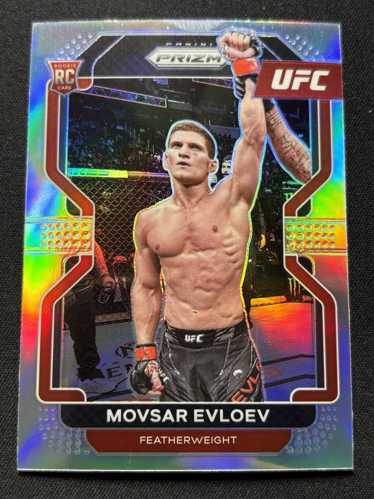 2022 Panini Prizm UFC -Movsar Evloev #130 Rookie Silver Prizm Featherweight