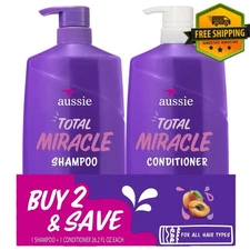 Aussie Total Miracle Shampoo & Conditioner Set Apricot Macadamia Oil