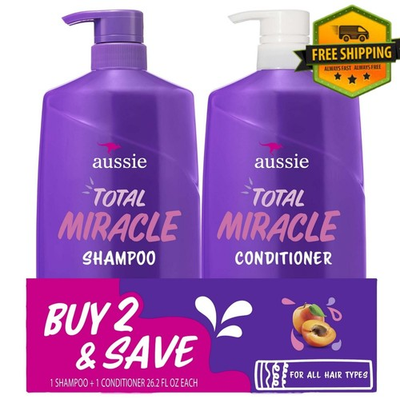 #ad #ad Aussie Total Miracle Shampoo amp; Conditioner Set Apricot Macadamia Oil $21.50