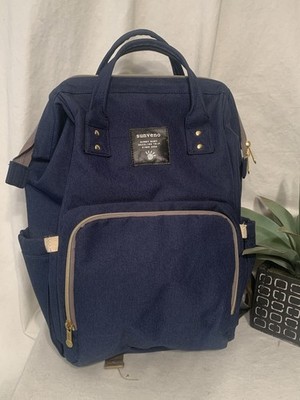 SUNVENO Blue Diaper Bag Backpack Multi Pockets