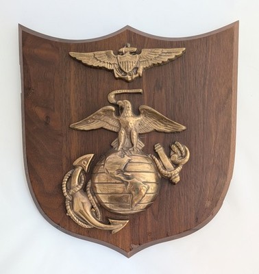 Vintage USMC Sword Display Plaque Naval Aviator Wings Eagle Globe Anchor Marine