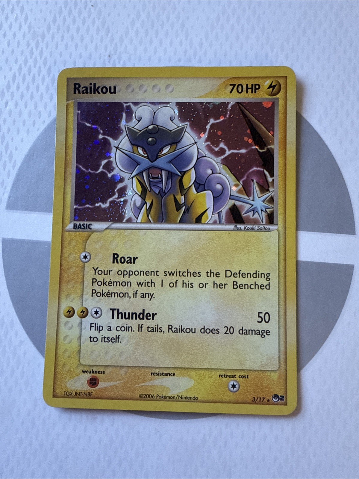 Pokémon TCG Raikou Holo Rare Mint Condition 3/17 Pop Series 2
