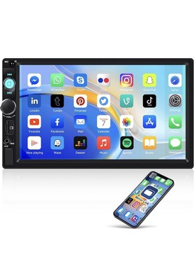 7 Zoll Doppel DIN Autoradio MP5 Multimedia Player mit Bluetooth FM Radio kabelgebunden